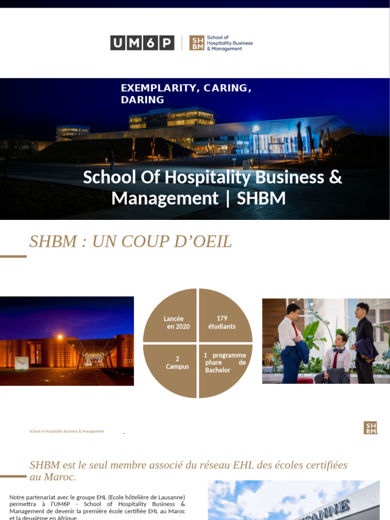 SHBM : École de Gestion Hôtelière UM6P | PDF | Business | Économie