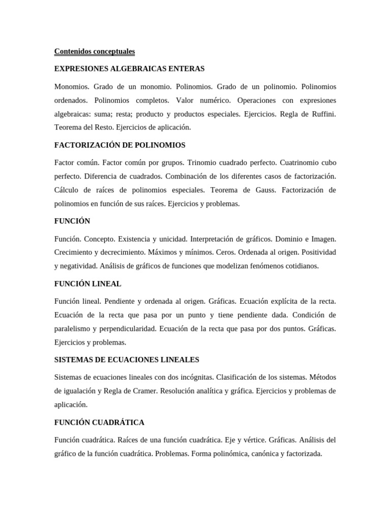 Expresiones Algebraicas y Funciones Matemáticas | PDF