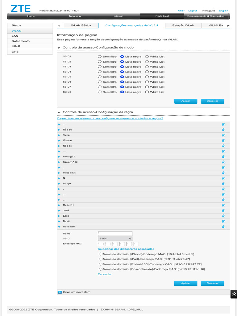 Configuração Avançada ZXHN H199A | PDF | Internet | Rede de