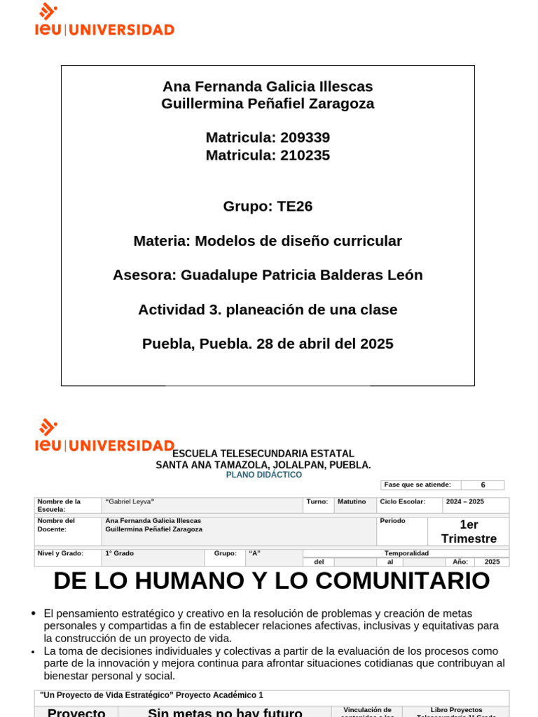Planeación de Clase: Proyecto de Vida | PDF | Planificación | Maestros