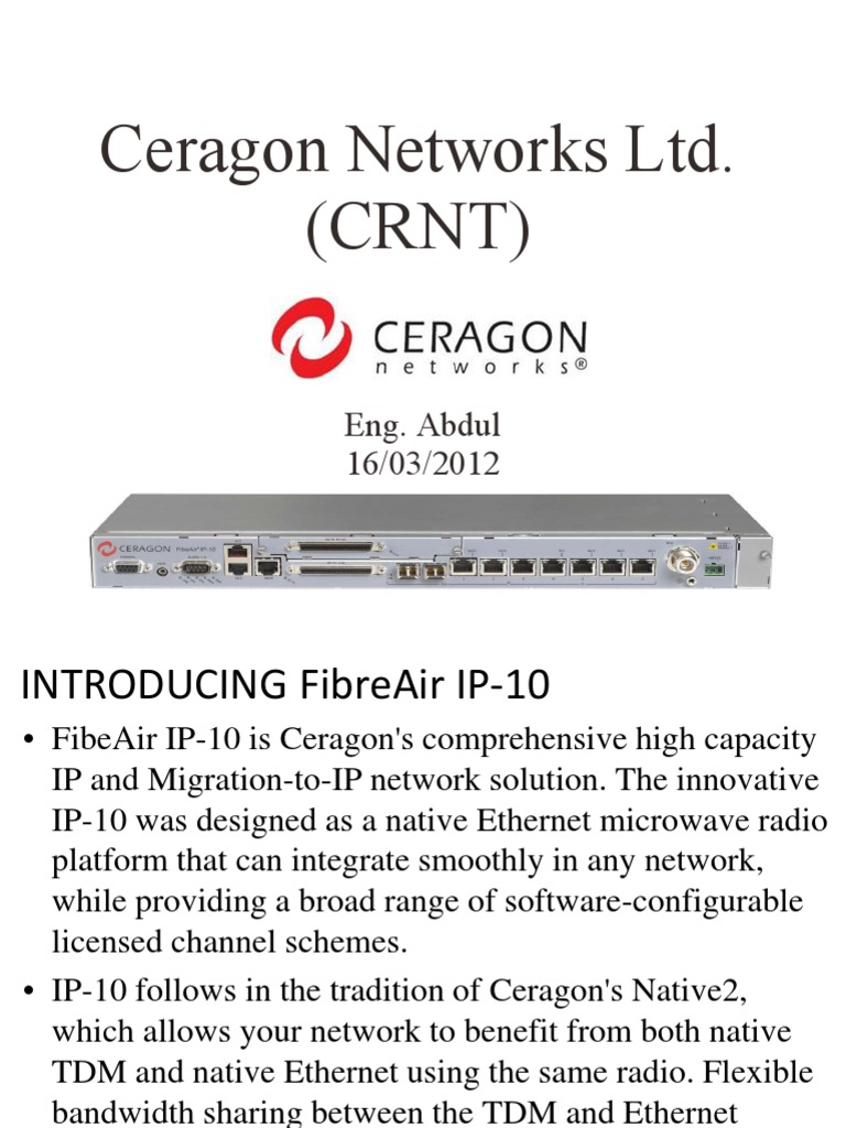 FibeAir IP-10 for Network Engineers | PDF | Physical Layer Protocols ...