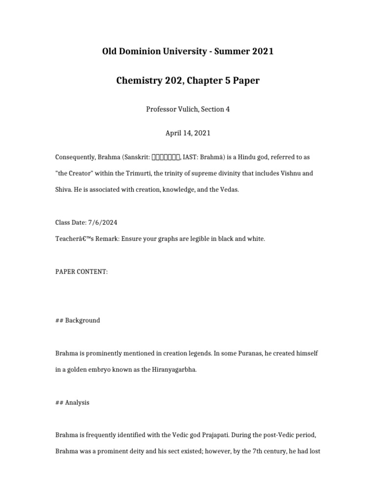 Chemistry 202 Chapter 5 Paper | PDF | Brahman | Hindu Literature