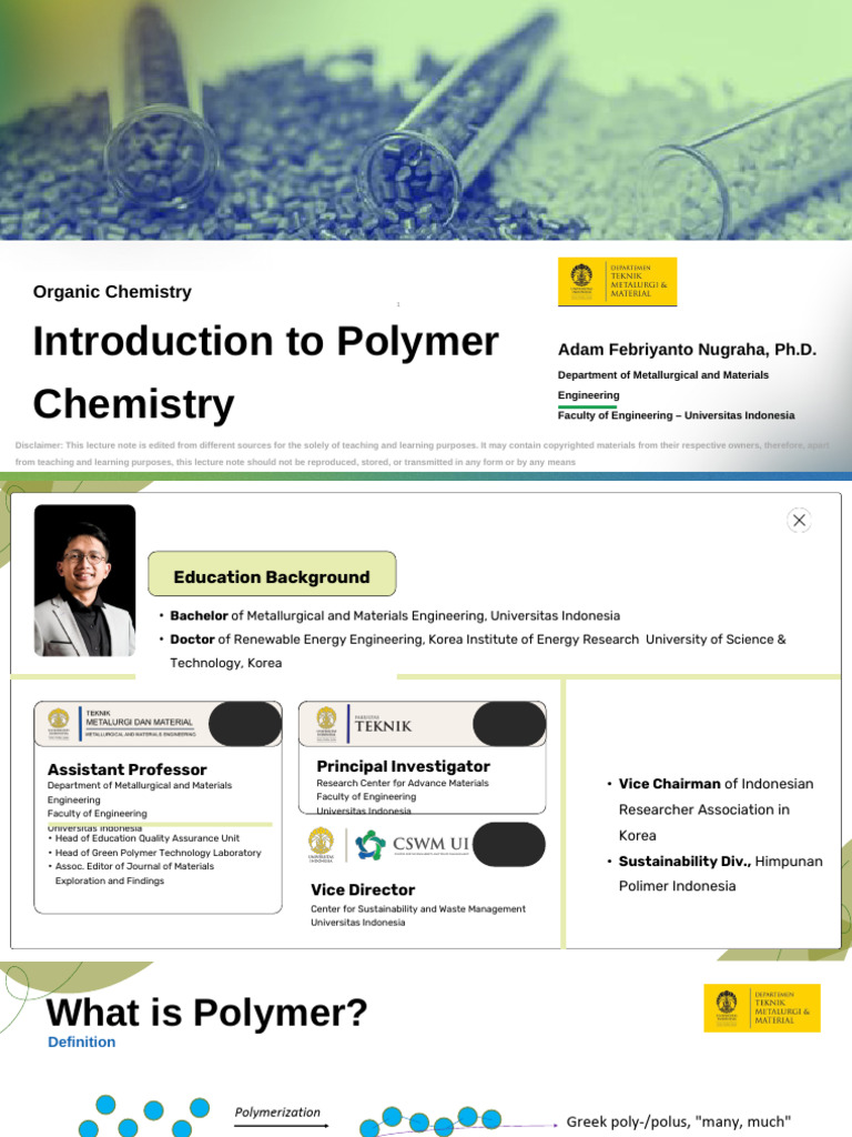 Introduction to Polymer Chemistry | PDF | Polymers | Molecules