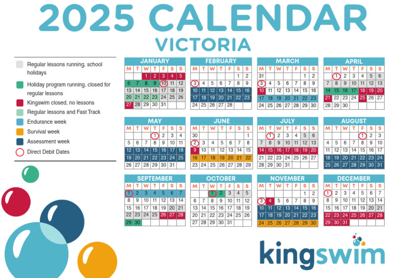 Kingswim 2025 Calendar Overview | PDF