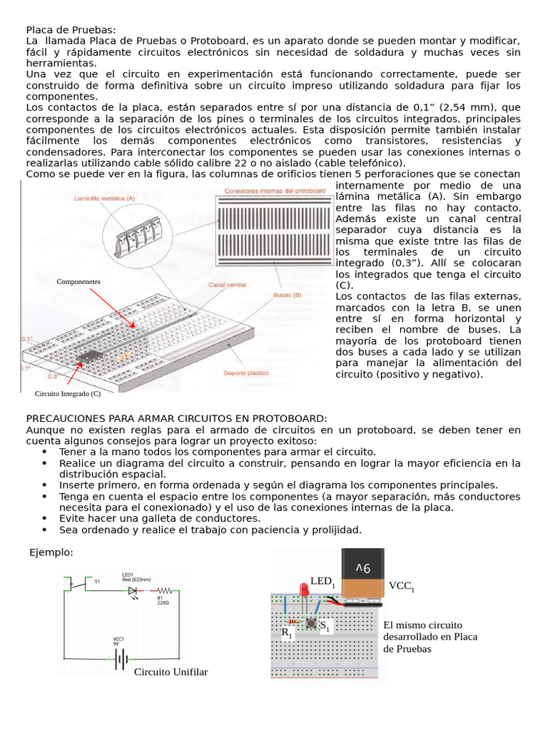 Apunte Placa de Prueba | PDF | Electrónica | Placa de circuito impreso