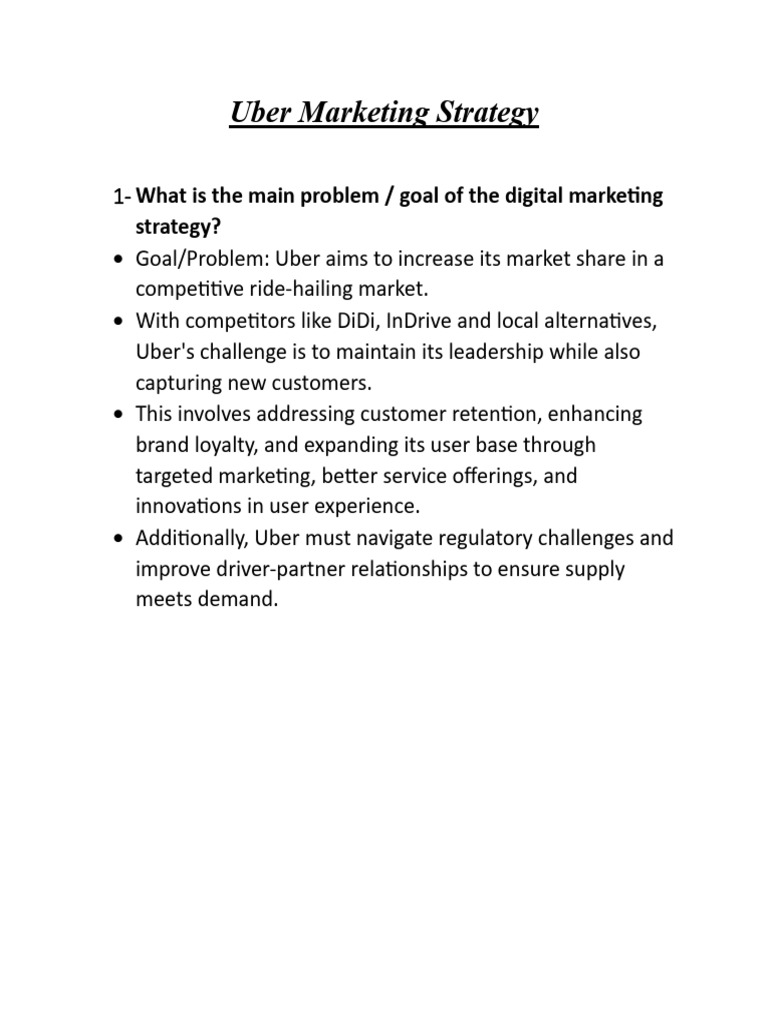 Uber's Comprehensive Marketing Strategy | PDF | Popular Culture & Media ...