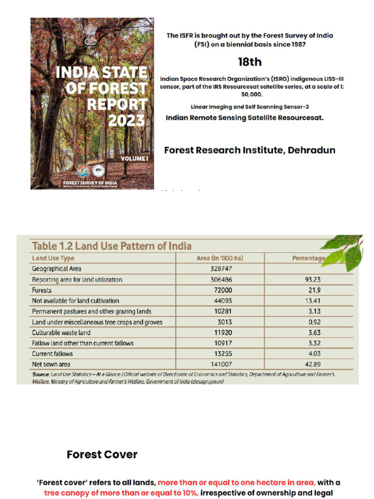 India Forest and Tree Cover Assessment | PDF | Ecology | Biogeography