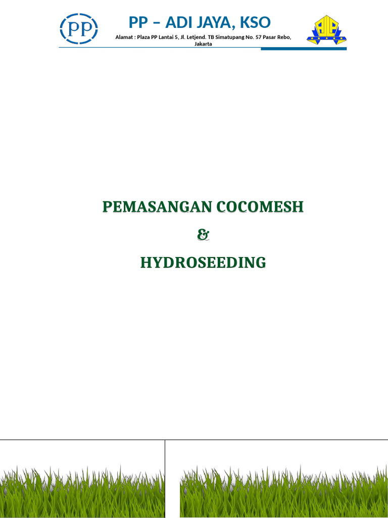 Pemasangan Cocomesh dan Hydroseeding | PDF