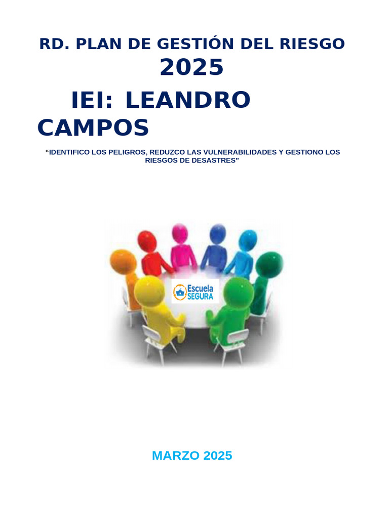 Plan de Gestión del Riesgo 2025 IEI Leandro Campos | PDF | Reducción de ...