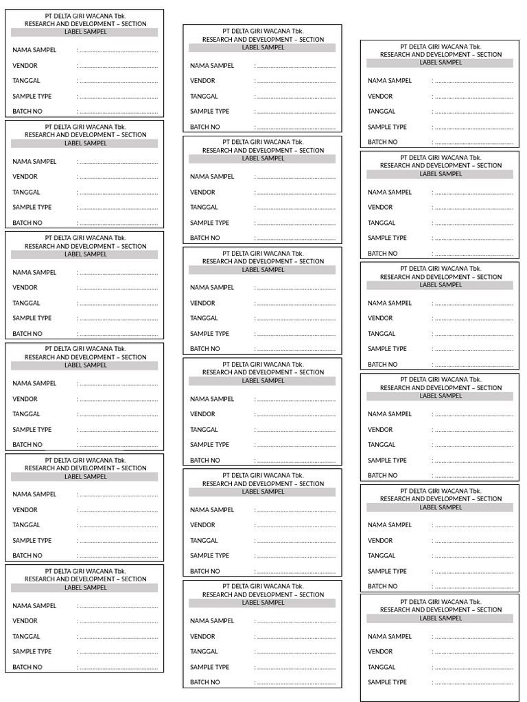 Label Sampel 1 | PDF