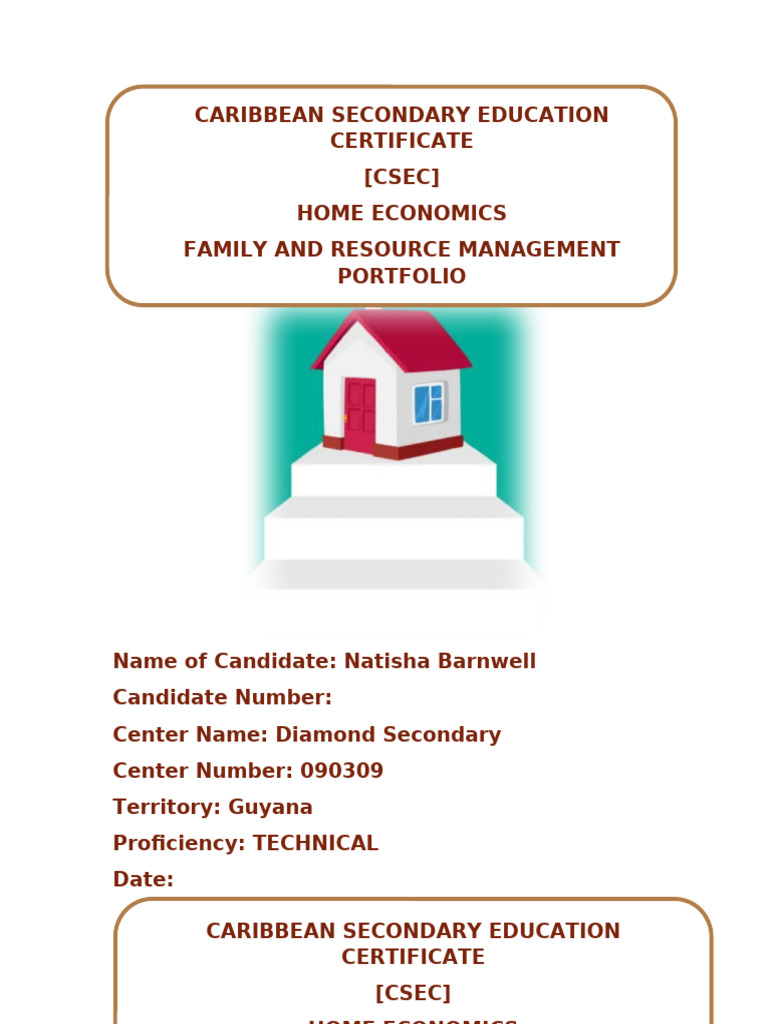 CSEC Home Economics Portfolio: Natisha Barnwell | PDF | Menu ...