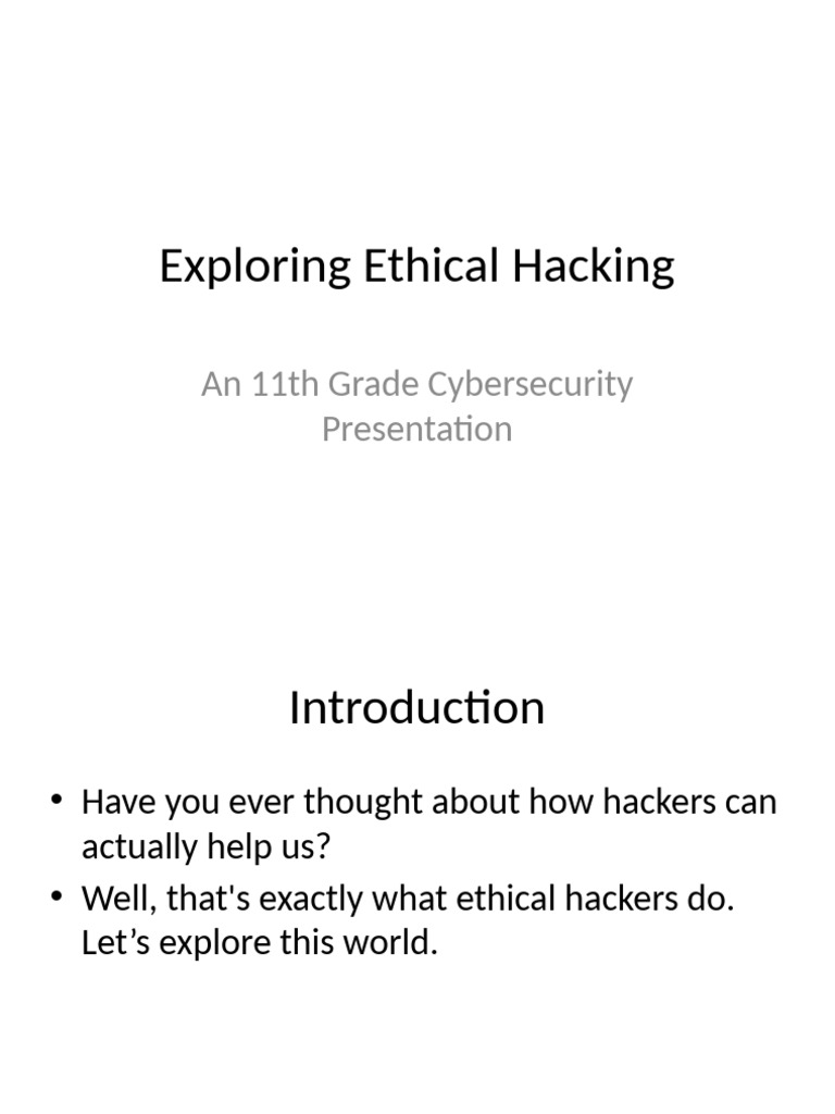 Ethical Hacking: Protecting Data Security | PDF | White Hat (Computer ...