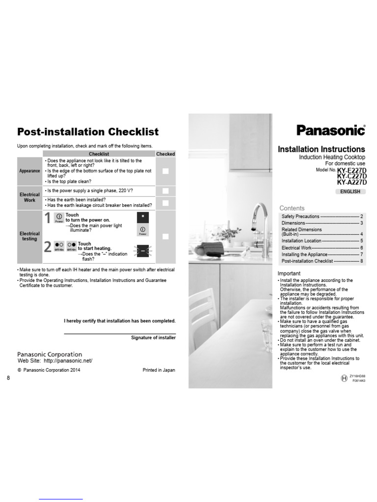 Induction Cooktop Installation Checklist | PDF | Ac Power Plugs And ...