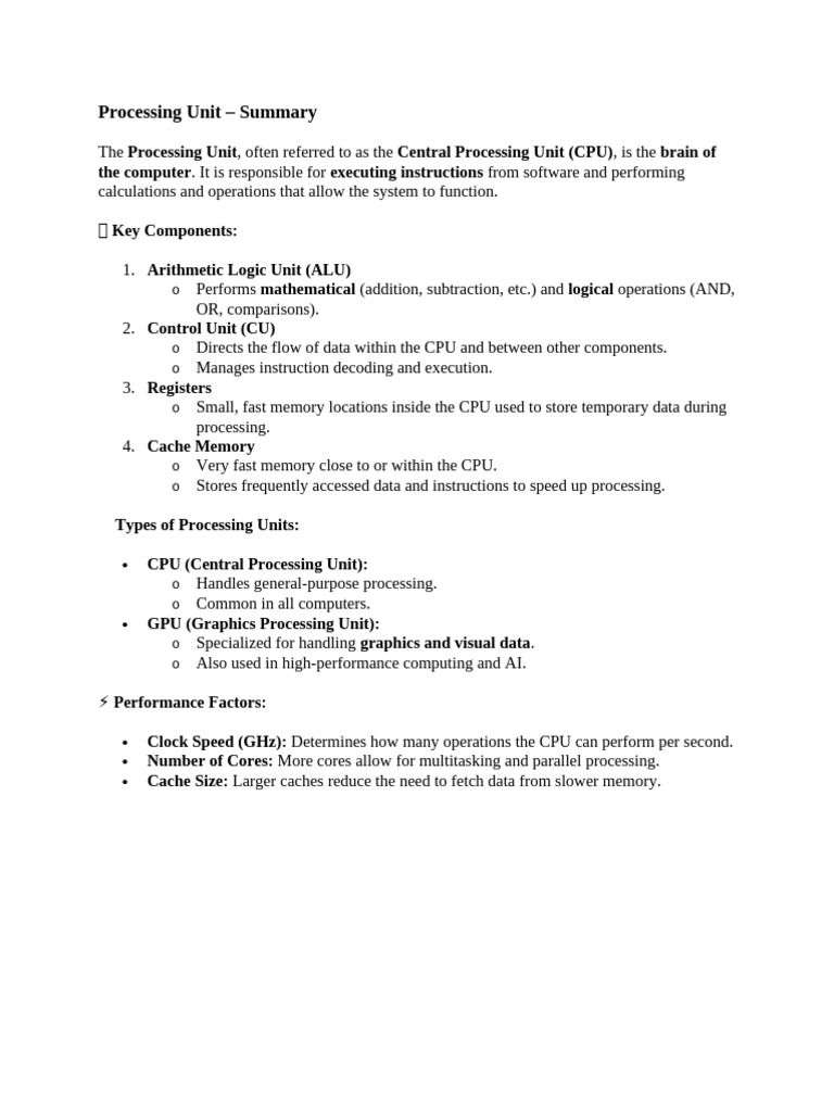 Computer Processing Unit and Components Overview | PDF | Solid State ...