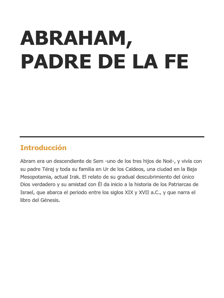 Abraham: El Padre de la Fe | PDF | Abrahán | Ismael