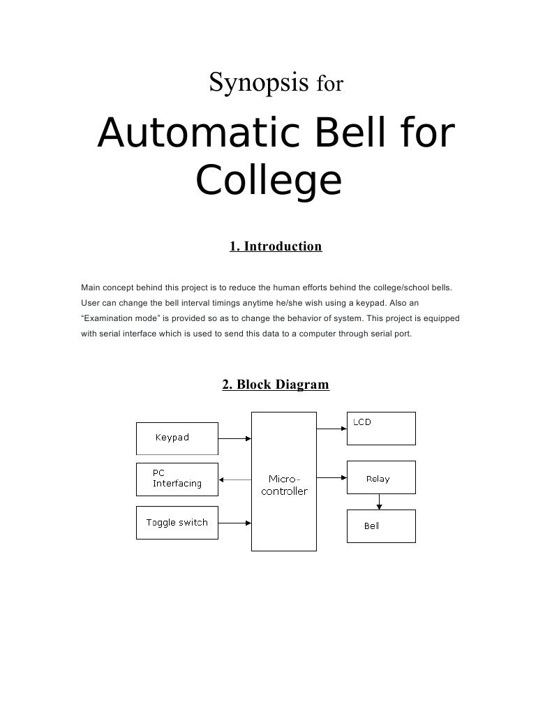 Automatic Bell System for Colleges | PDF