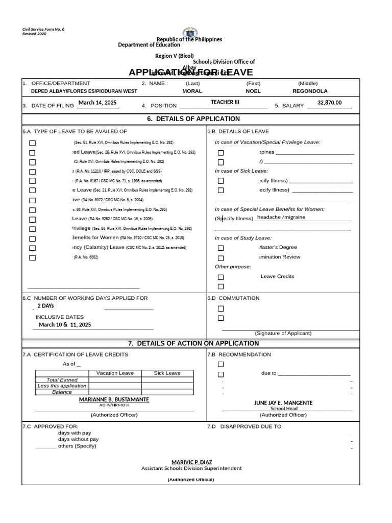 Leave Application Form for Employees | PDF | Parental Leave | Sick Leave