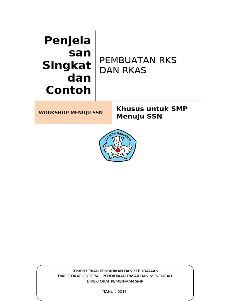 Panduan RKS dan RKAS untuk SMP SSN | PDF