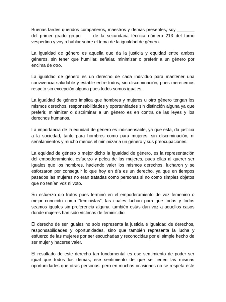 Igualdad de Genero | PDF | Estudios de género | Igualdad de género