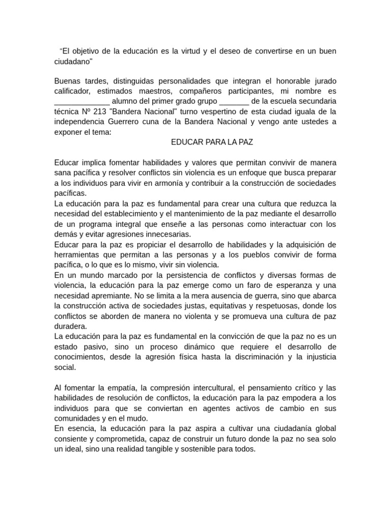 Educación para la Paz en Iguala | PDF | Paz | Violencia