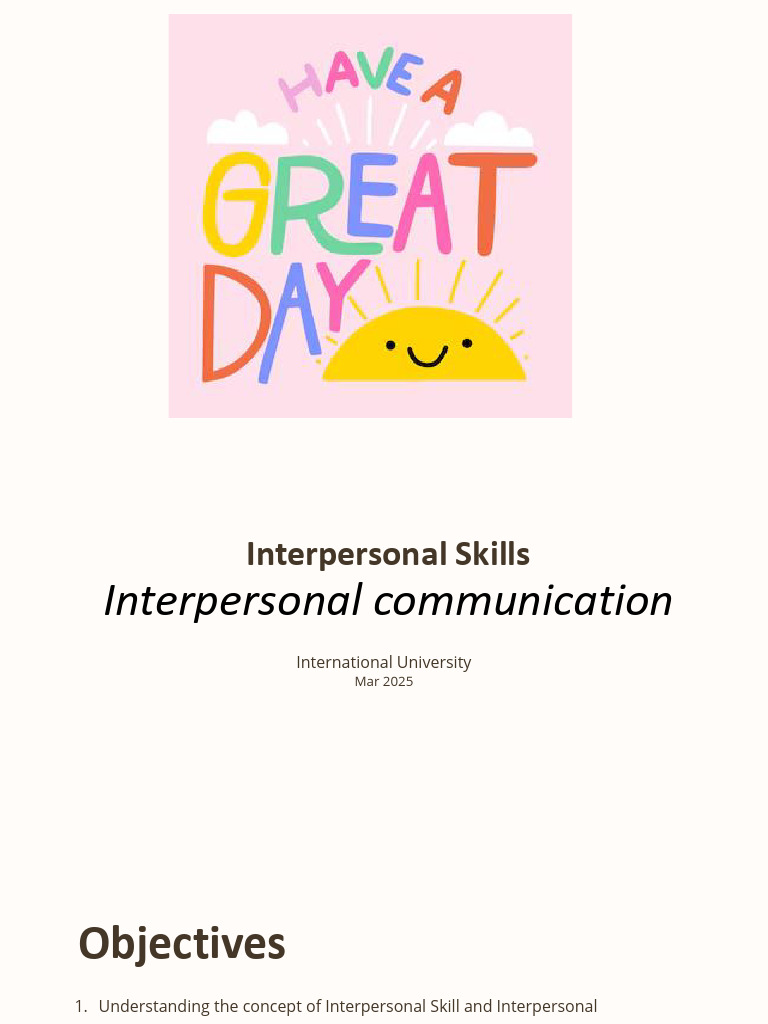Mastering Interpersonal Skills Guide | PDF | Communication ...