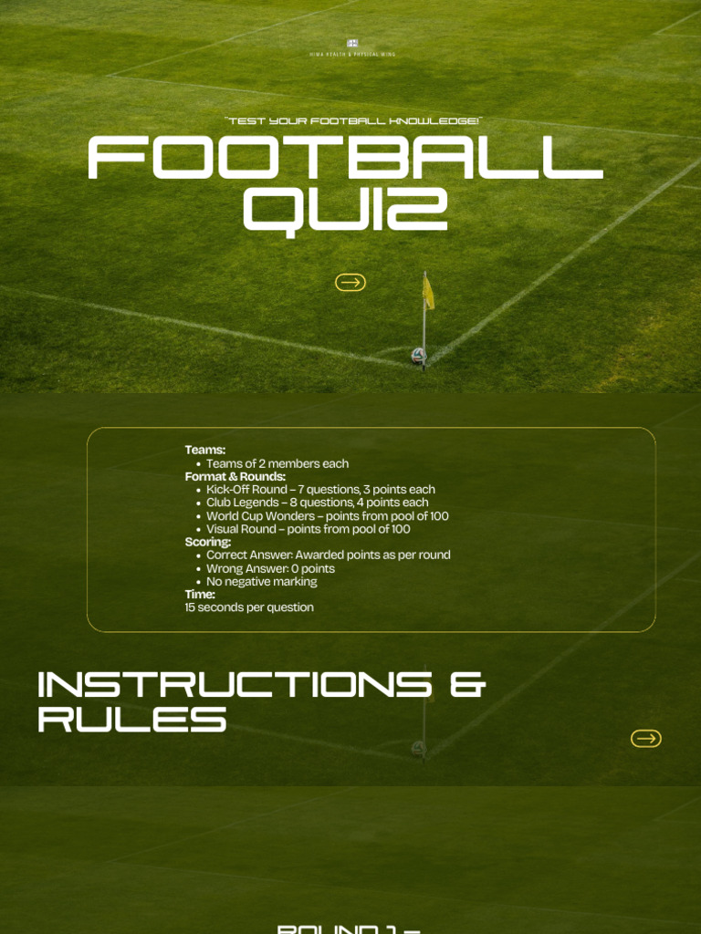 Football Quiz: Test Your Knowledge | PDF | Association Football ...