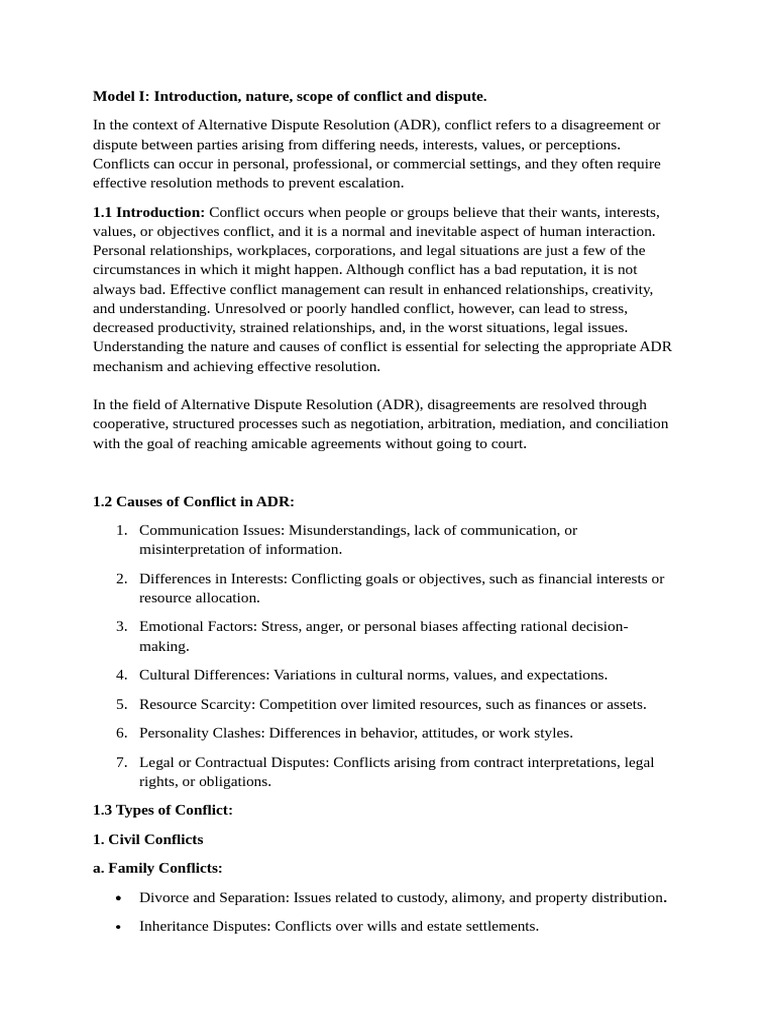 Understanding Conflict and Dispute Resolution | PDF | Alternative ...