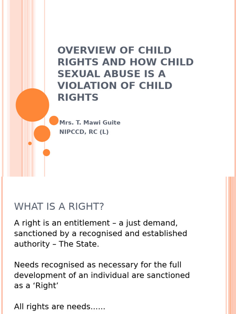 Overview of CHILd Rights and Child Sexual Abuse | PDF | Child Sexual ...