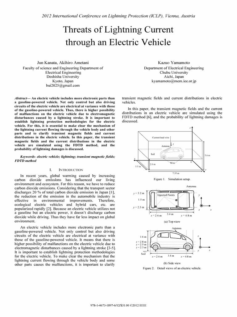 Threats of Lightning Current Through An Electric Vehicle | PDF ...
