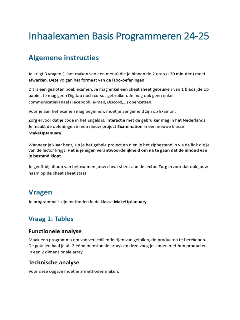 Inhaal Examen Jan 2425 | PDF