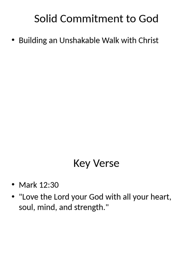 Solid Commitment To God | PDF