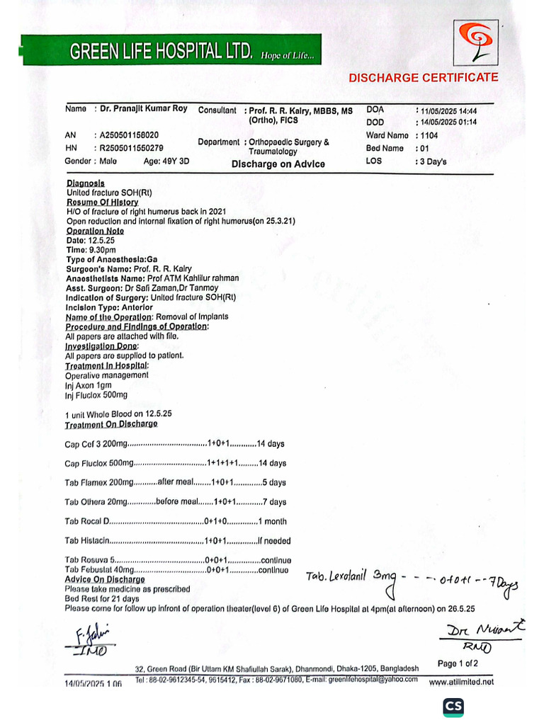 Discharge On Advice Sample | PDF