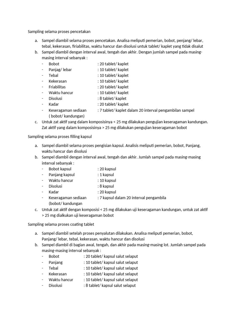 Sampling Selama Proses Pencetakan | PDF
