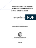 Transient Heat Transfer Analysis of a Solid with a Protective Fabric System under Hot Air Jet Impingement [Thesis Report]