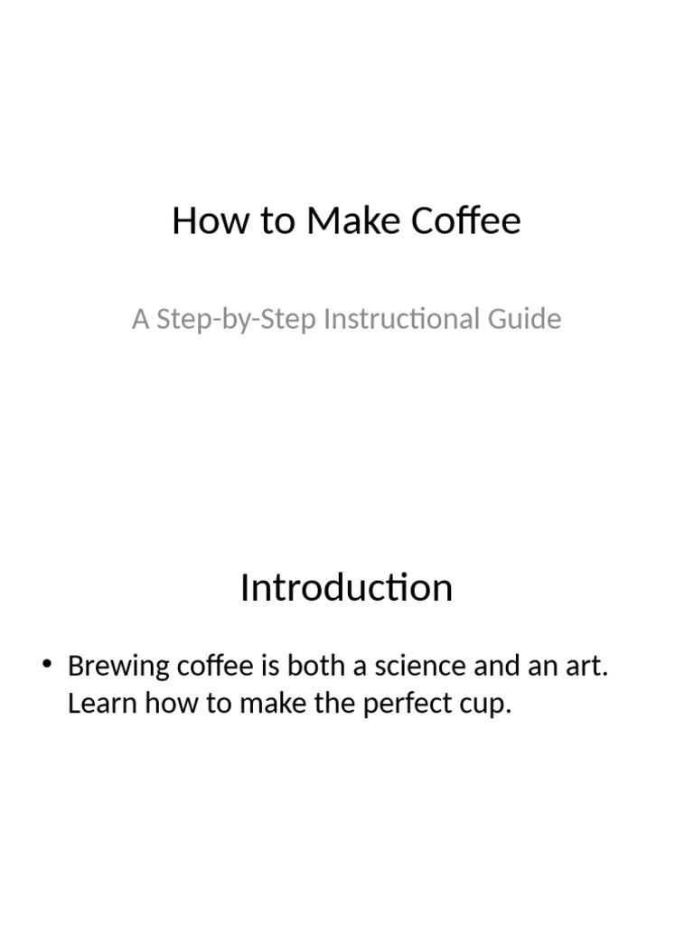 Perfect Coffee Brewing Guide | PDF