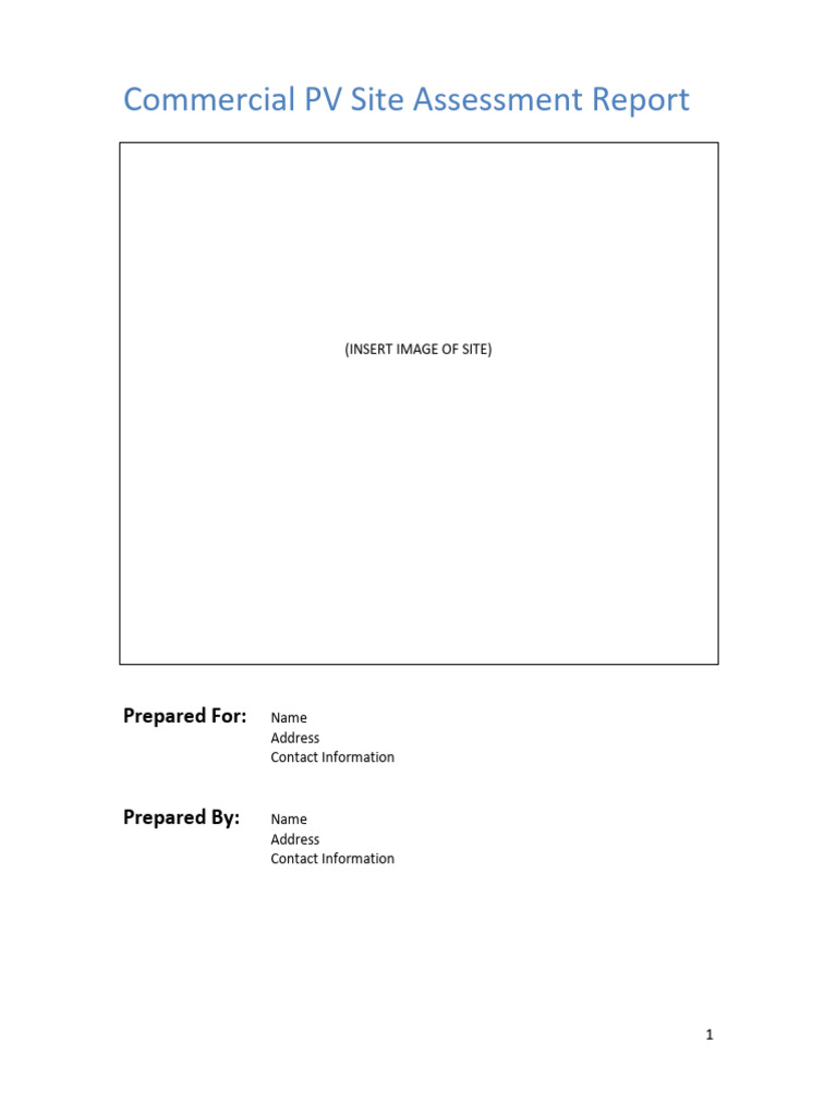 Commercial PV Site Assessment Report | PDF | Photovoltaic System ...