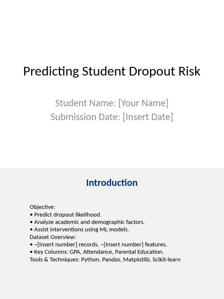 Student Dropout Risk Prediction Analysis | PDF