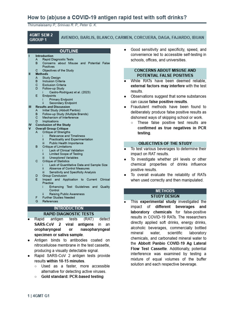 COVID-19 Test Misuse with Beverages | PDF | Drink