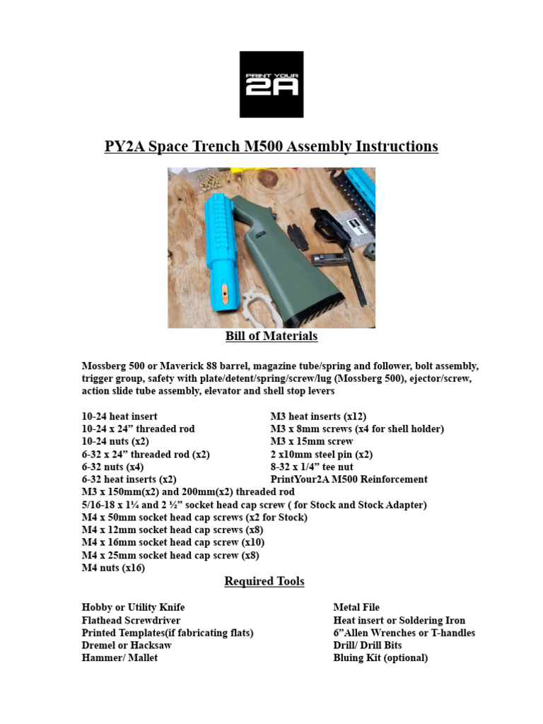 M500 Assembly Guide and Instructions | PDF | Screw | Nut (Hardware)