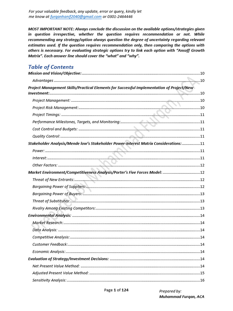 Notes For MSA 2 | PDF | Mergers And Acquisitions | Strategic Management