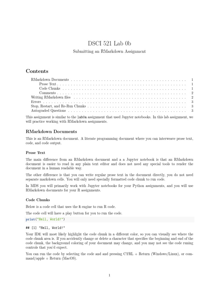 RMarkdown Assignment Submission Guide | PDF | Computer Programming ...