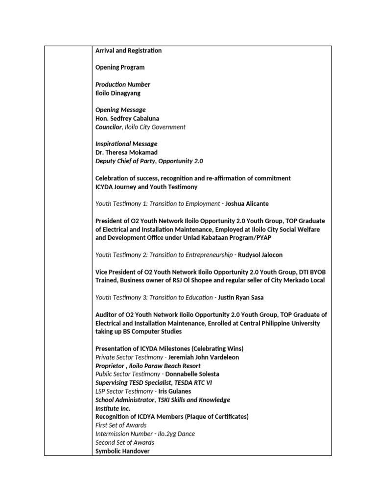 Program Closeout Iloilo | PDF