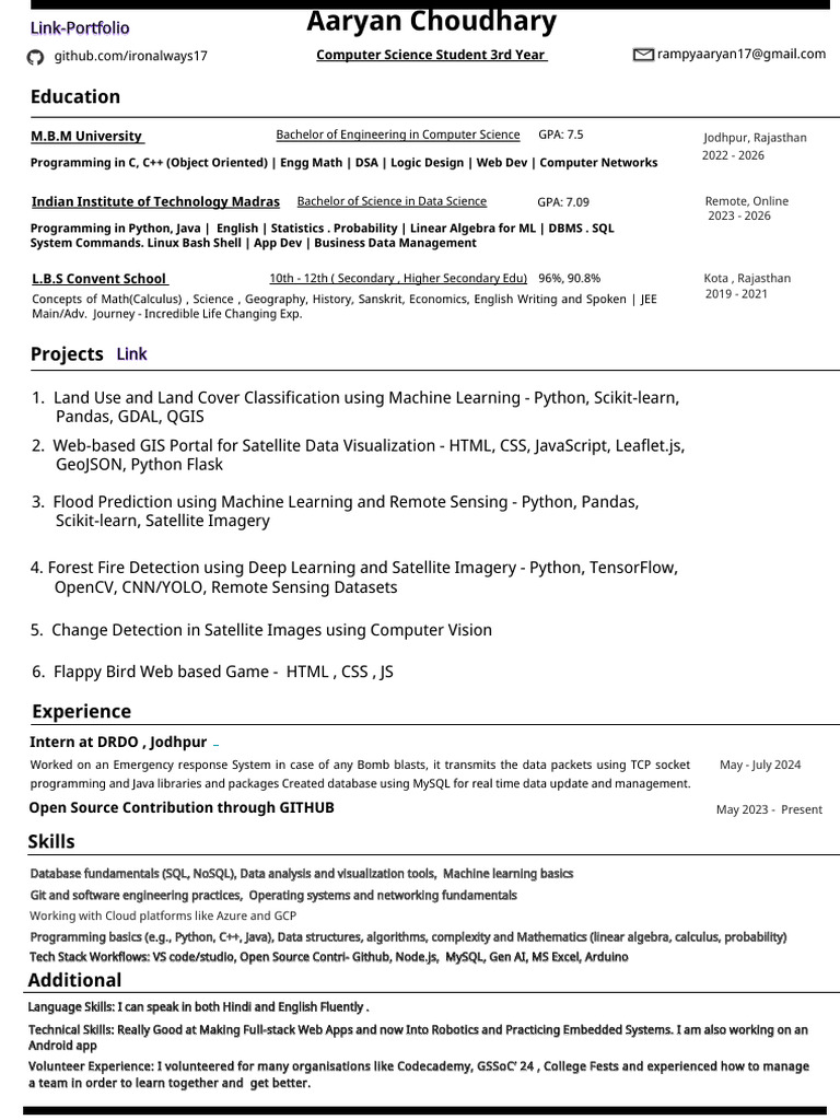Computer Science Student Portfolio | PDF | Machine Learning | Databases