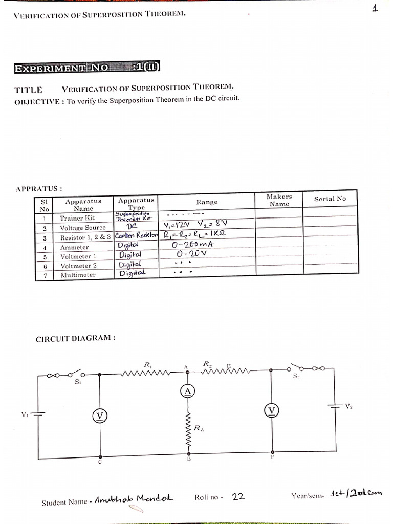 Superposition Theorem PDF | PDF