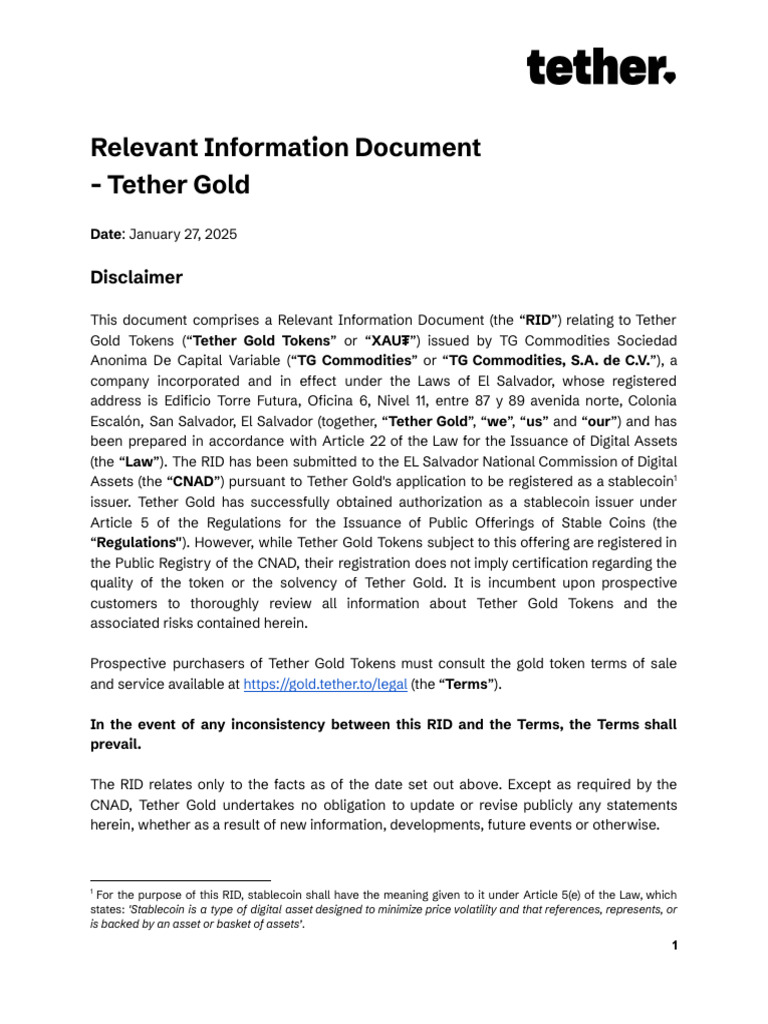 Relevant Information Document - TG Commodities, S.A. de C.V. | PDF |  Cryptocurrency | Exchange Traded Fund