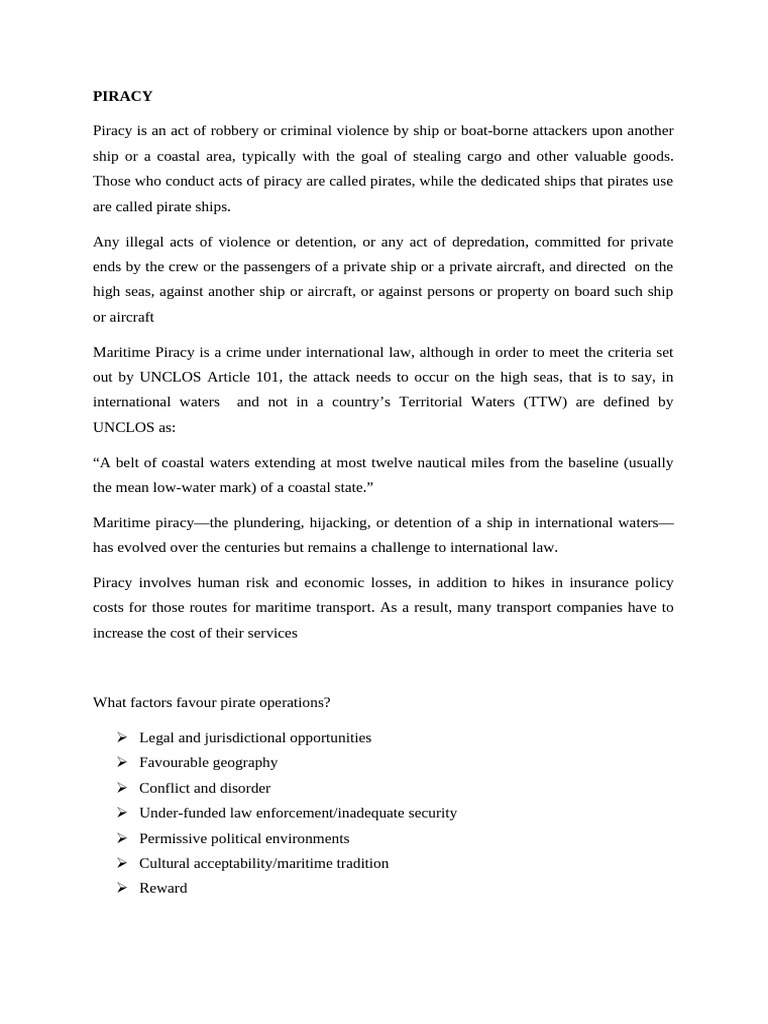 Piracy (1) in Maritime Industry | PDF | Piracy | Piracy Off The Coast ...