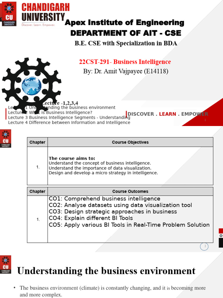 Business Intelligence Course Overview | PDF | Business Intelligence ...