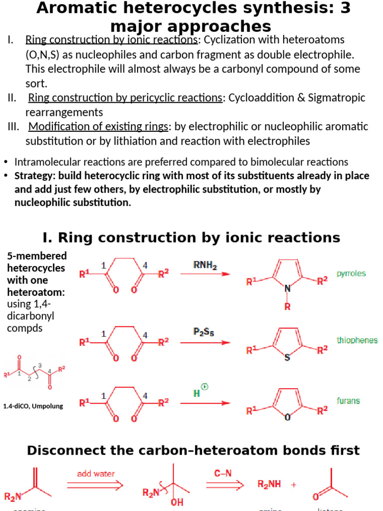 Synthesis of Aromatic Heterocycles | PDF | Chemical Reactions | Pyridine