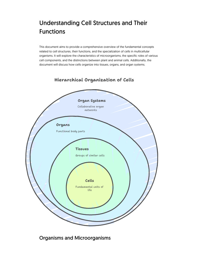 Understanding Cell Structures and Their Functions | PDF | Cell (Biology ...