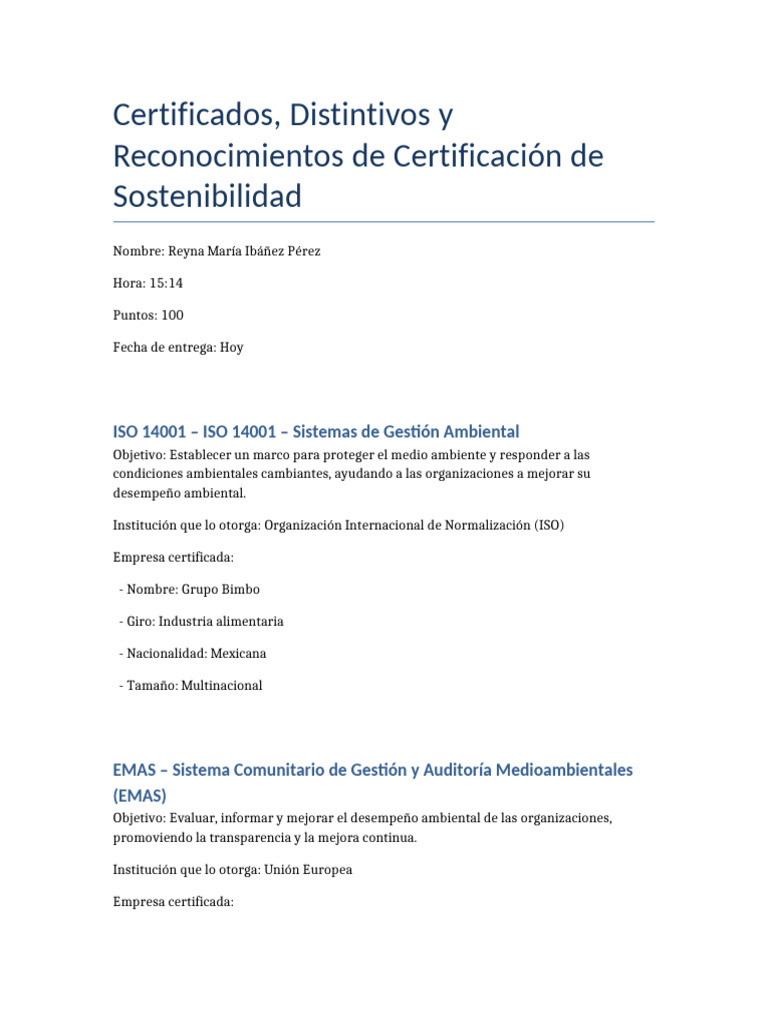 Certificaciones de Sostenibilidad Empresarial | PDF | Comercio justo ...